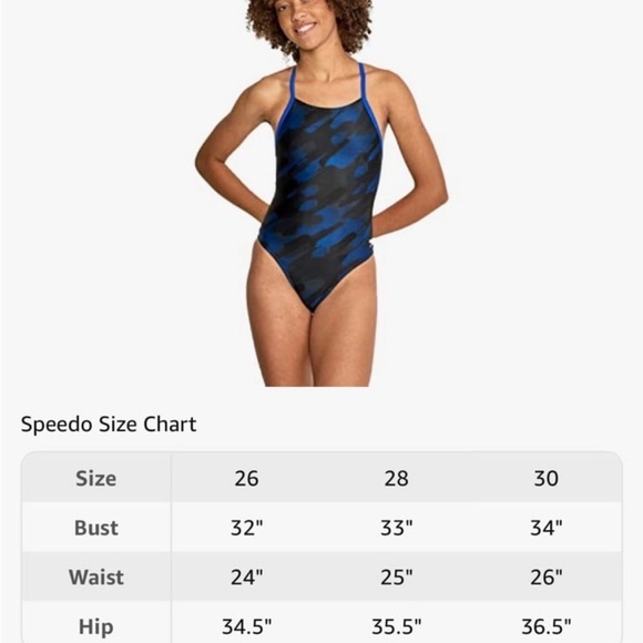 Speedo Women's Swimsuit One Piece PowerFlex Cross Back NWT 30 - Picture 5 of 11